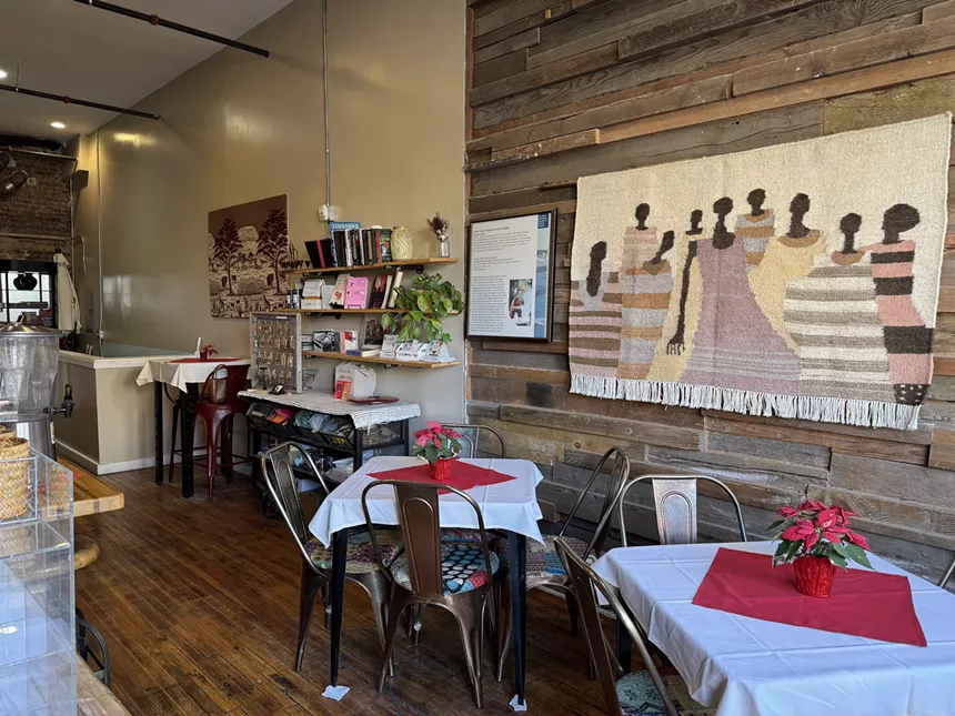 tables inside a tea shop