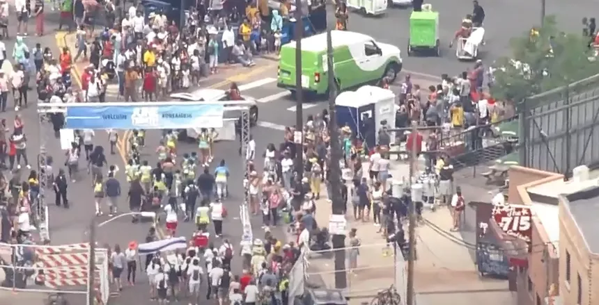 A crowd of people