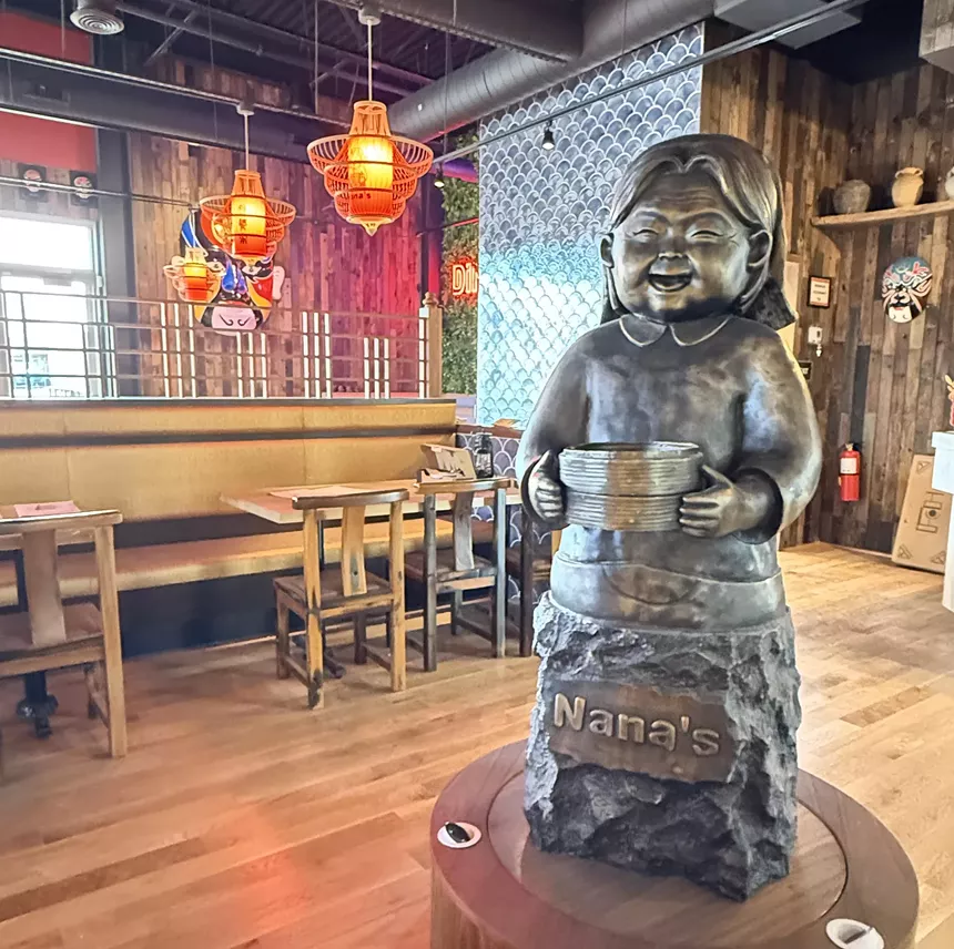 statue inside a restaurant