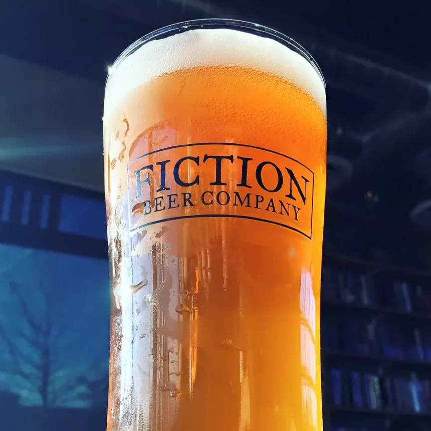 Beer in a glass.