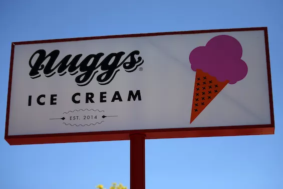 An ice cream sign