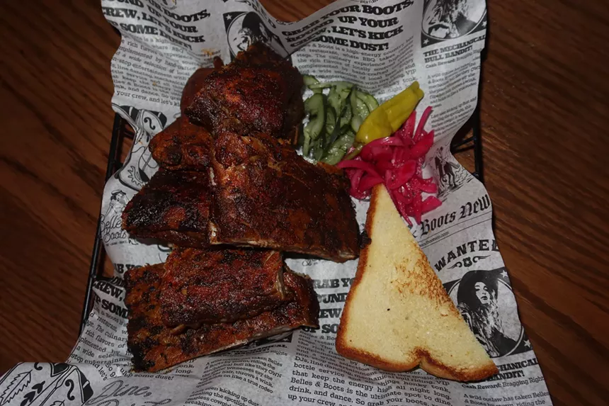 ribs on a tray