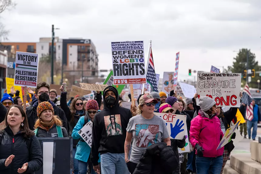 protesters downtown
