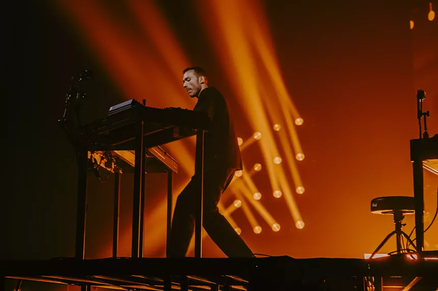 A photo of Ben Böhmer performing on stage at Mission Ballroom in Denver, Colorado on April 9, 2025.