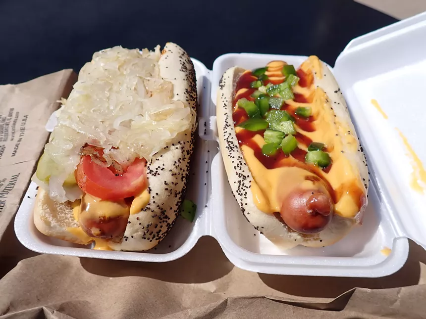 two hot dogs