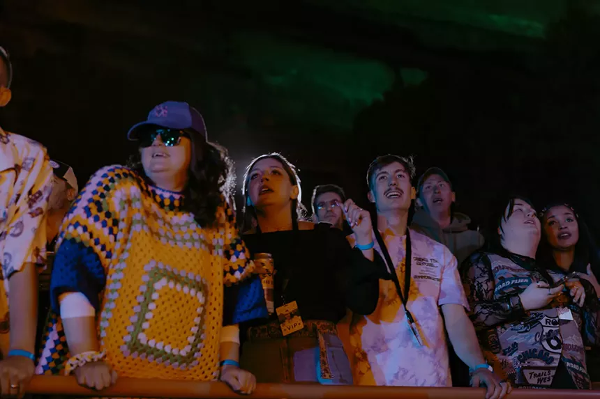 Fans singing during Remi Wolf's performance.