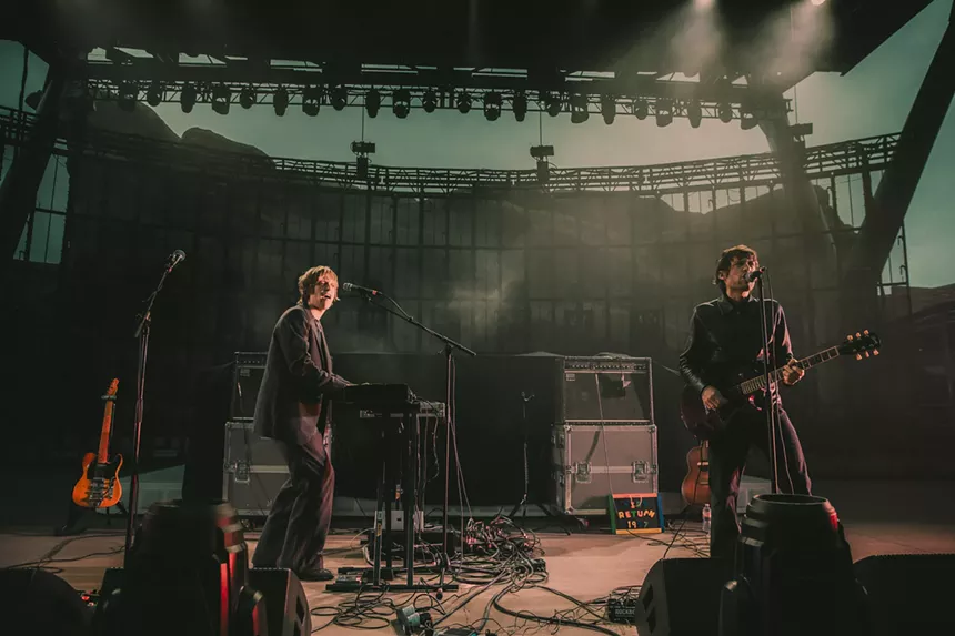 Kids Return performing on stage at Red Rocks.