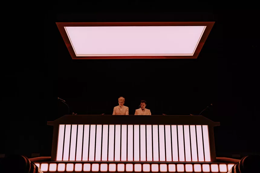 Polo & Pan performing on stage at Red Rocks.