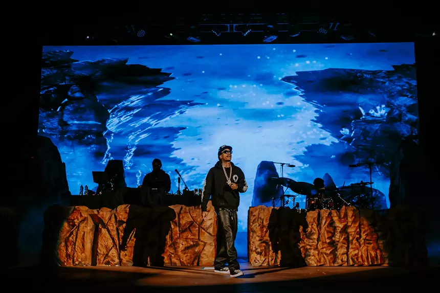 Wiz Khalifa performing at Red Rocks on 4/20.