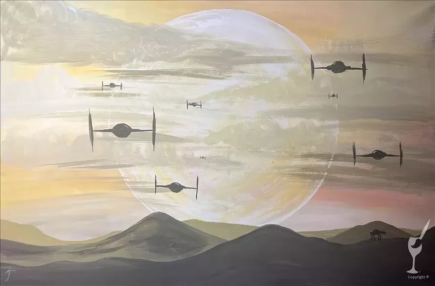 A painting of a Star Wars landscape