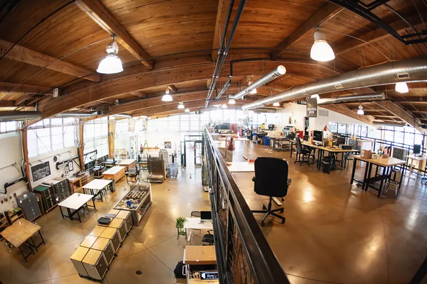 The inside of an office space
