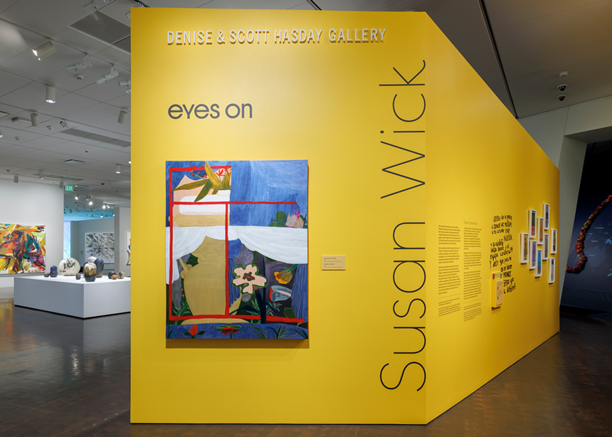 a yellow gallery wall