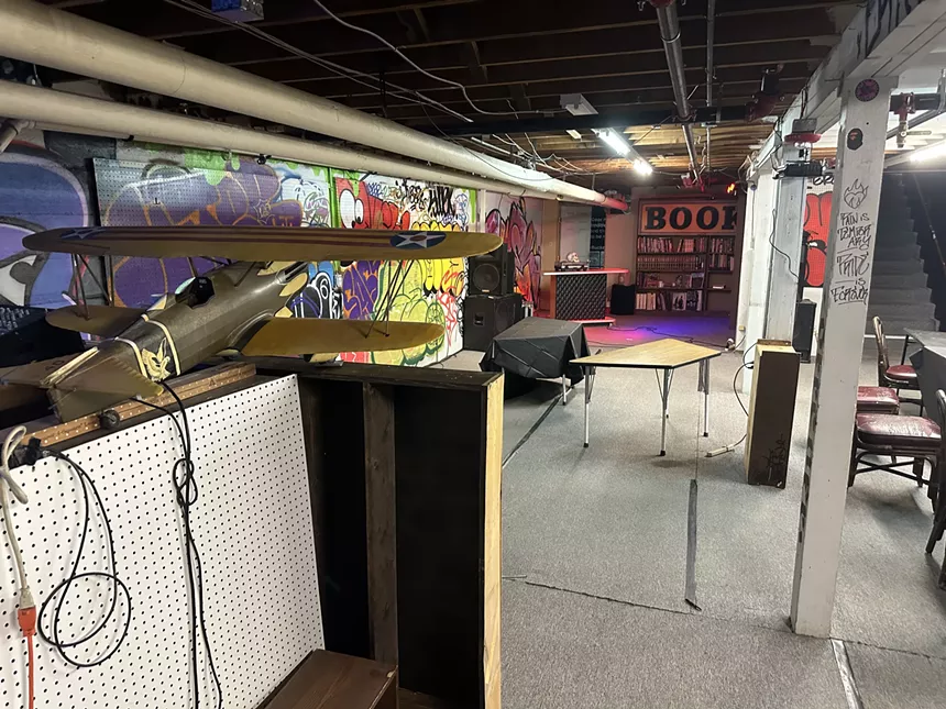 A basement space used for live music