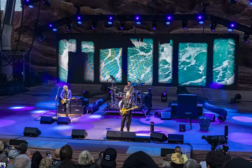 Sting's performance included various visual elements.