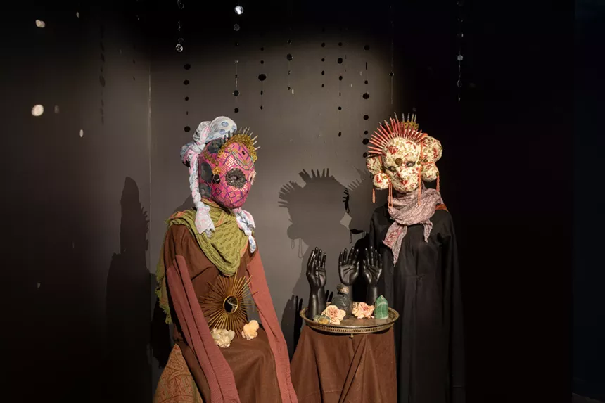 Art in a gallery.