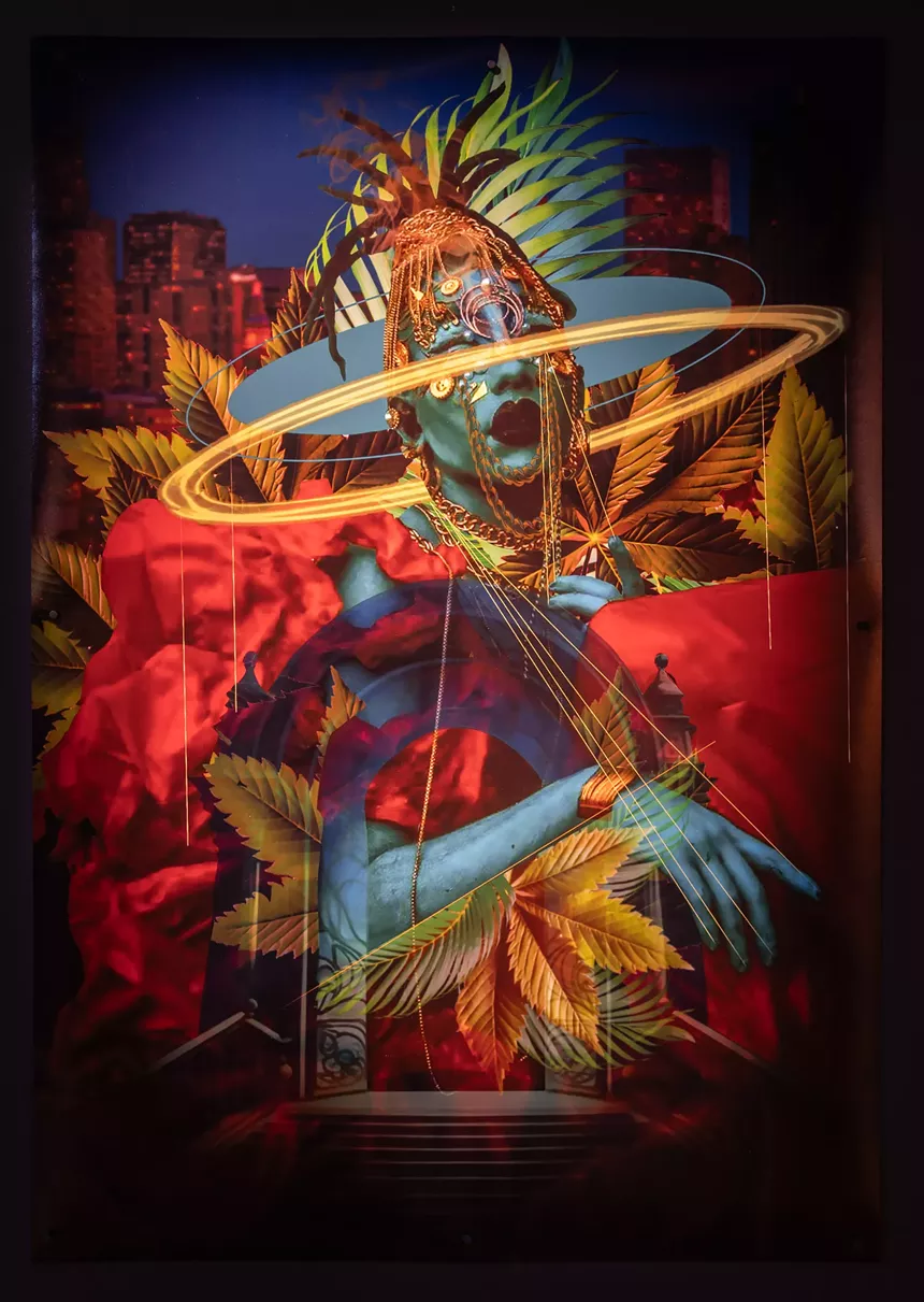 Art in a gallery.