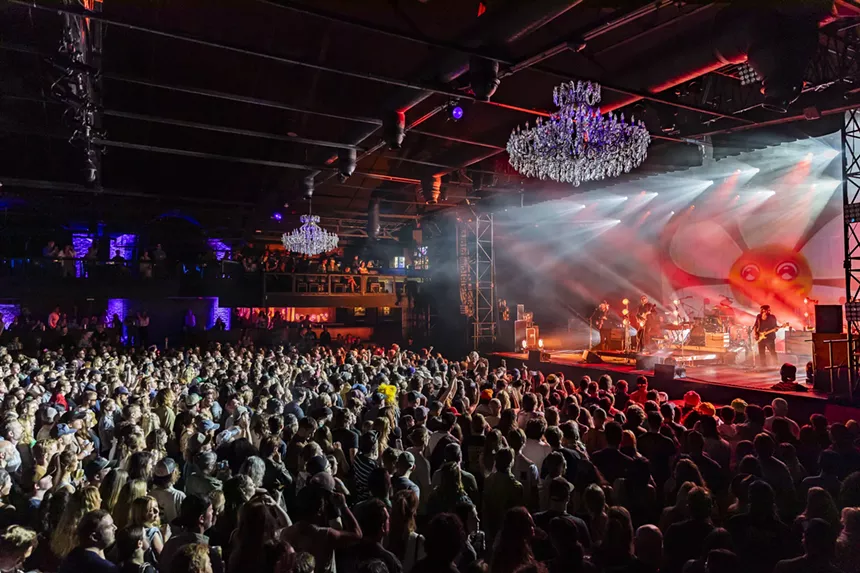 A photo showing the crowd at the Fillmore Auditorium in Denver, Colorado, during Dope Lemon's performance.