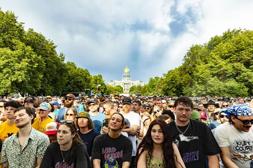 The crowd at the Outside Festival on Sunday.