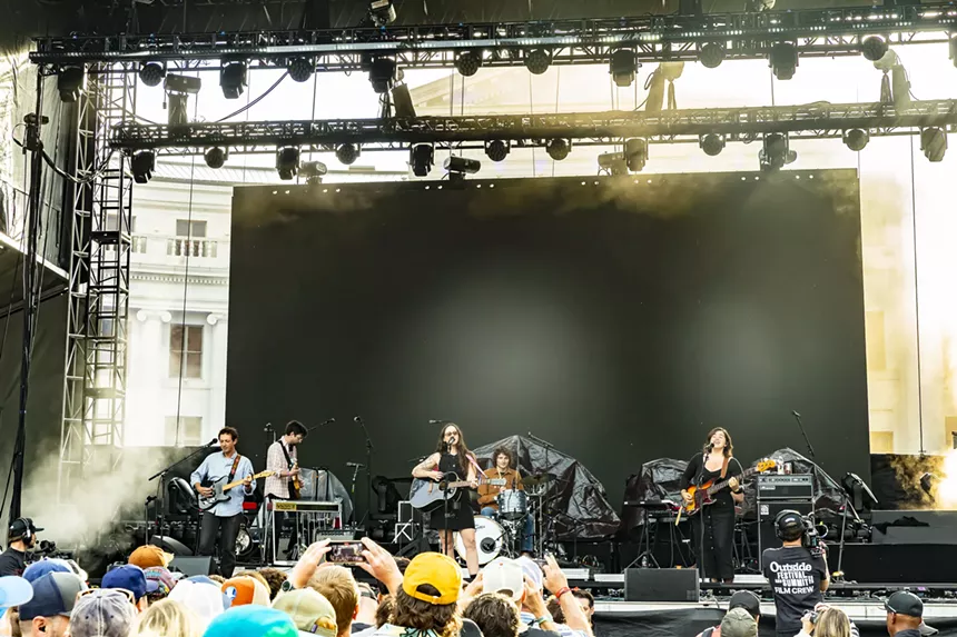 Waxatachee on stage at the Outside Festival in Denver, Colorado on Sunday.