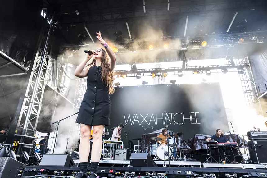 After a rain delay, Waxahatchee performed before Trampled by Turtles on Sunday.