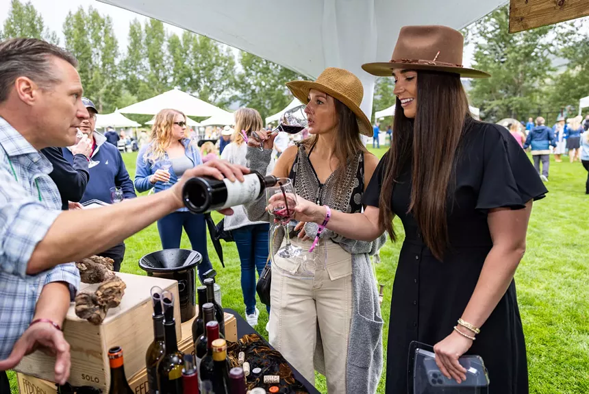 Two women sampling vino during the Vail Wine Classic
