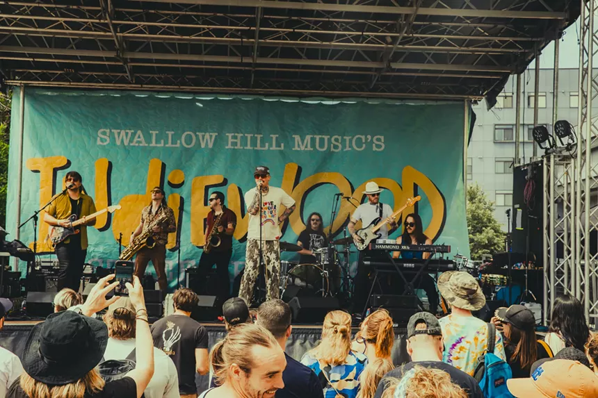 Rootbeer Richie & the Reveille performed at the inaugural Indiewood Street Music Festival on Saturday, June 7, 2025.