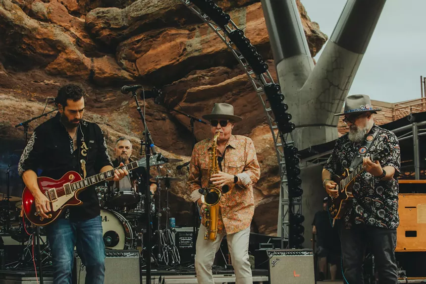 Bill Murray and His Blood Brothers on stage at Red Rocks.