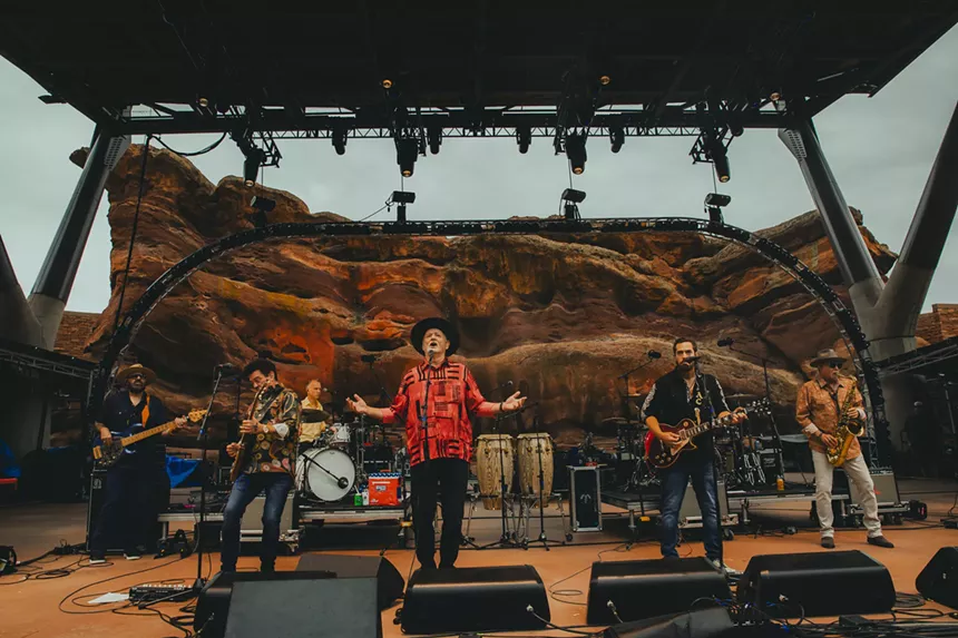 Bill Murray & His Blood Brothers on stage at Red Rocks.
