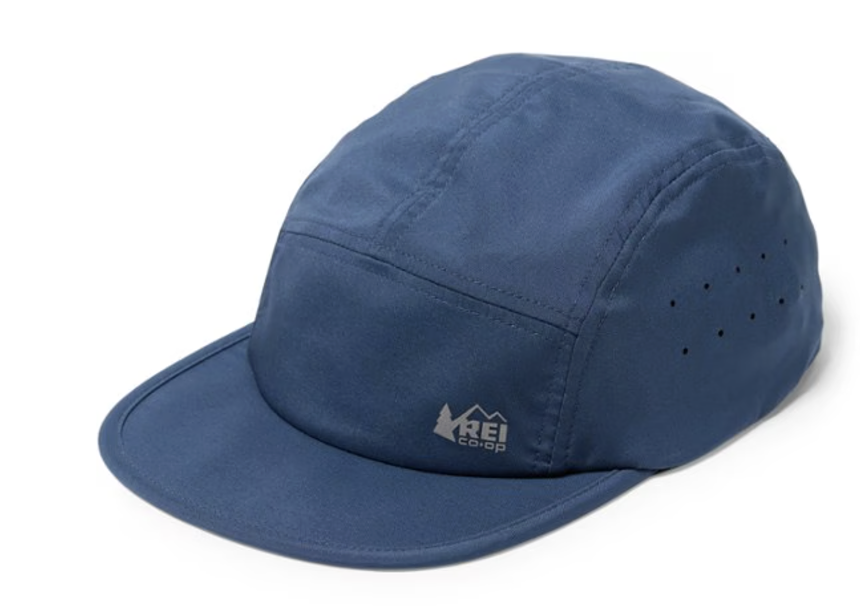 a blue cap