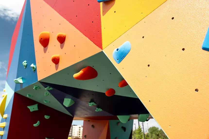 A colorful climbing area