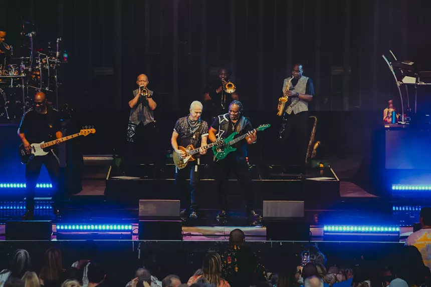 Earth, Wind & Fire on stage at Fiddler's Green Amphitheatre in Greenwood Village, Colorado on Saturday, June 14, 2025.