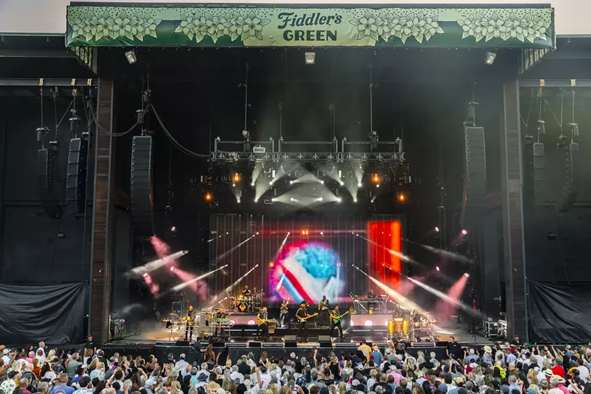 Earth, Wind & Fire on stage at Fiddler's Green Amphitheatre in Greenwood Village, Colorado on Saturday, June 14, 2025.