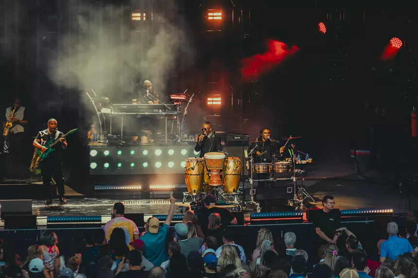 Earth, Wind & Fire on stage at Fiddler's Green Amphitheatre in Greenwood Village, Colorado on Saturday, June 14, 2025.