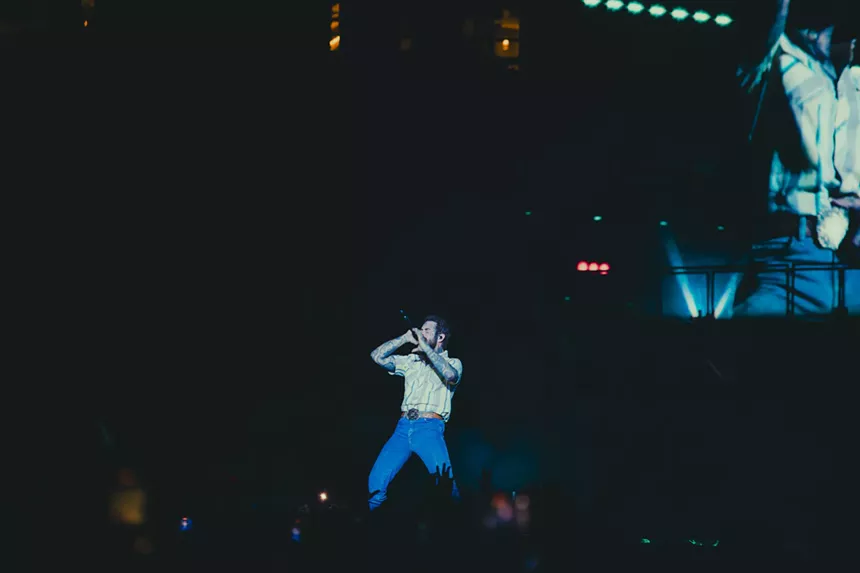 Post Malone on stage at Empower Field at Mile High for The Big ASS Stadium Tour.