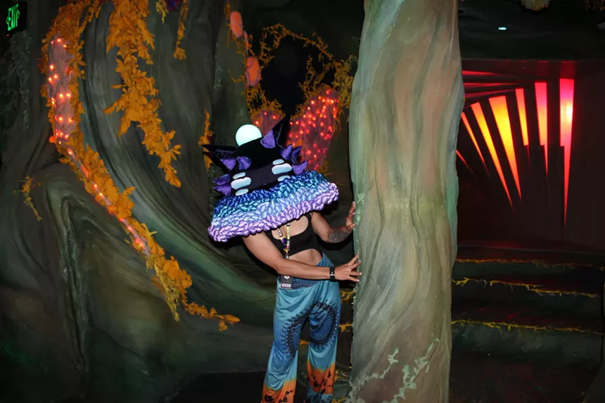 An actor rehearses a scene for an immersive performance at Meow Wolf in Denver.