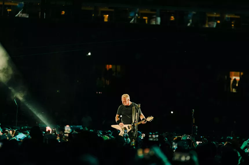 James Hetfield of Metallica on stage in Denver.