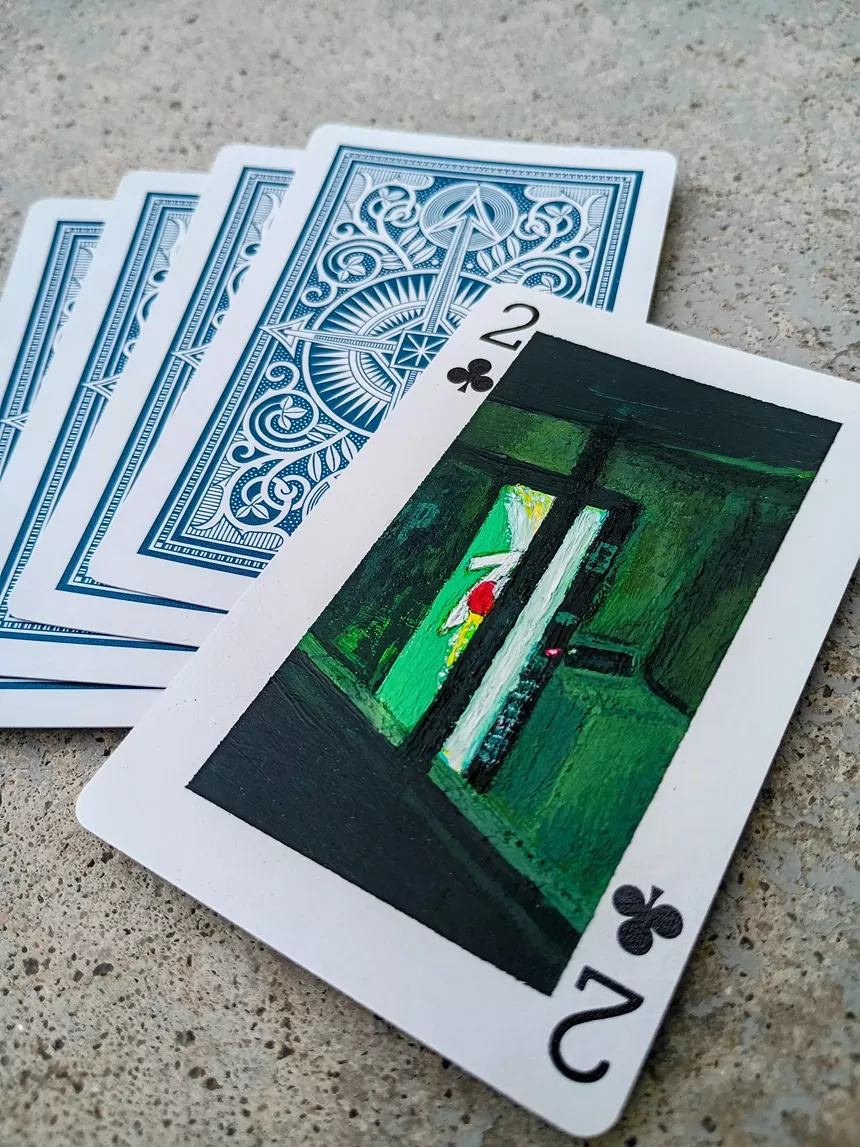 playing cards and a photo