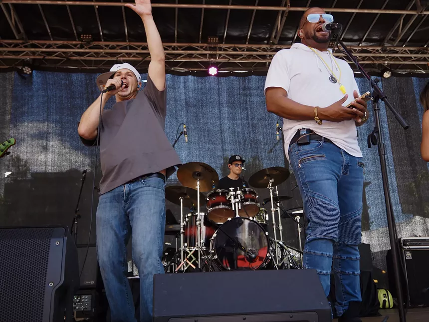 a band sings