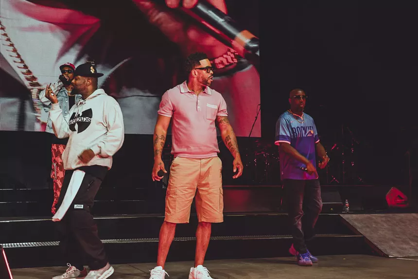 Wu-Tang Clan on stage at Fiddler's Green Amphitheatre in Greenwood Village, Colorado on Friday, July 4, 2025.