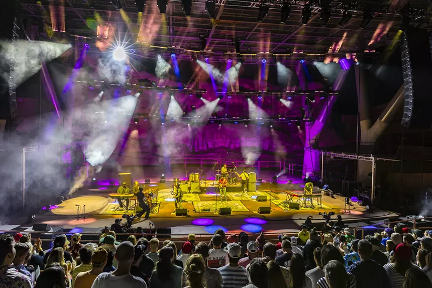 Vulfpeck on stage at Red Rocks on Saturday, July 5, 2025.