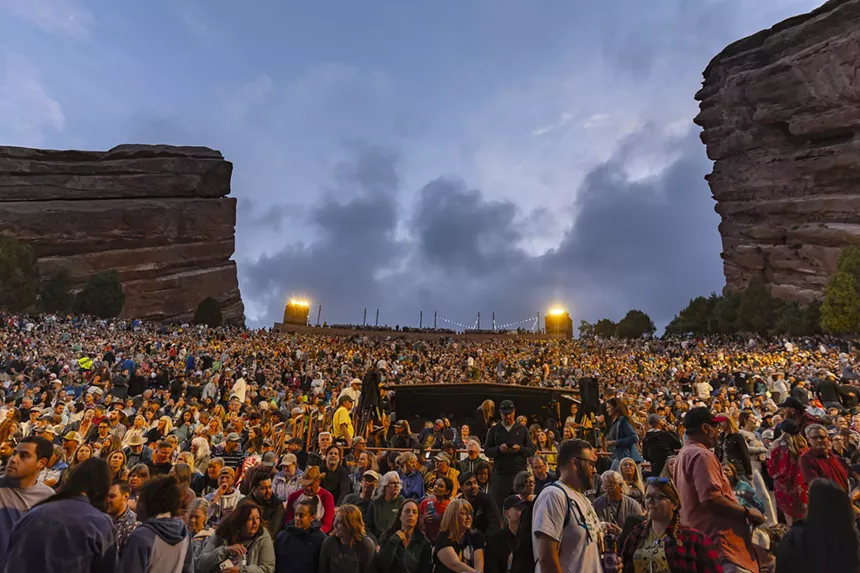 Red Rocks crowd right before The Avett Brothers.