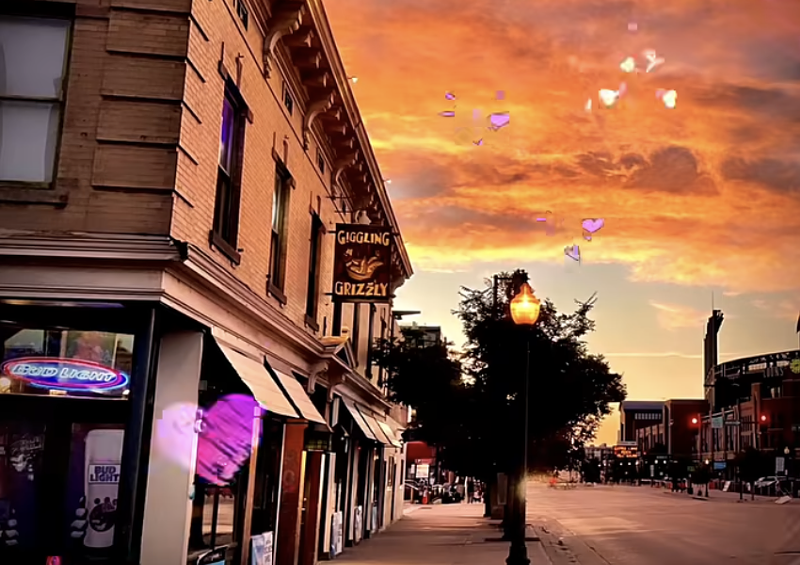bar at sunset