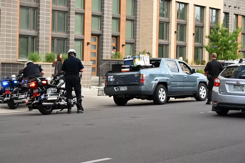 A car is searched.by police