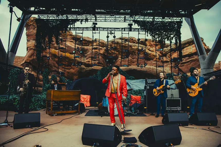 Lee Fields performed on stage at Red Rocks opening for Alabama Shakes on Sunday, July 20, 2025.