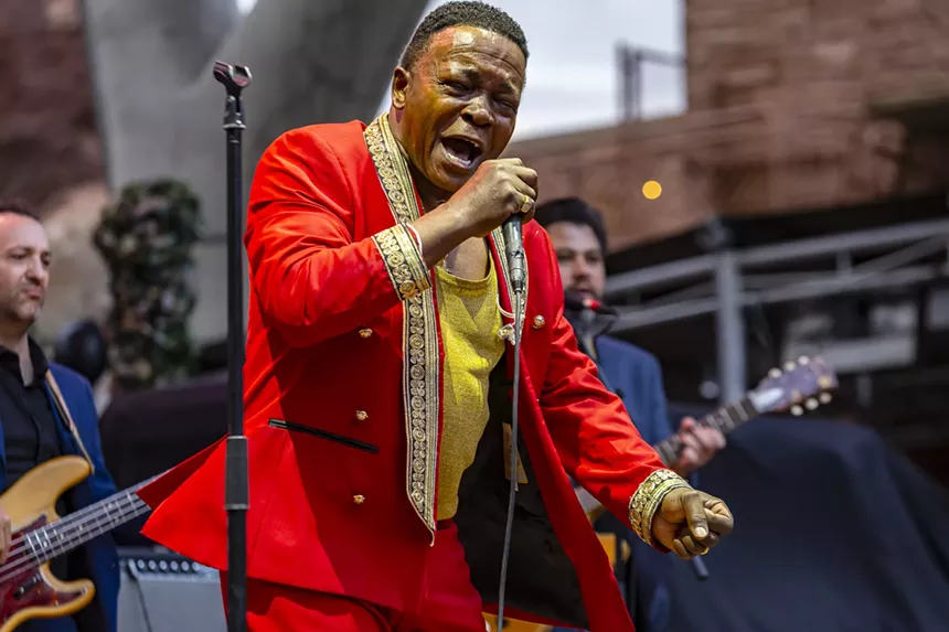 Lee Fields performed on stage at Red Rocks opening for Alabama Shakes on Sunday, July 20, 2025.