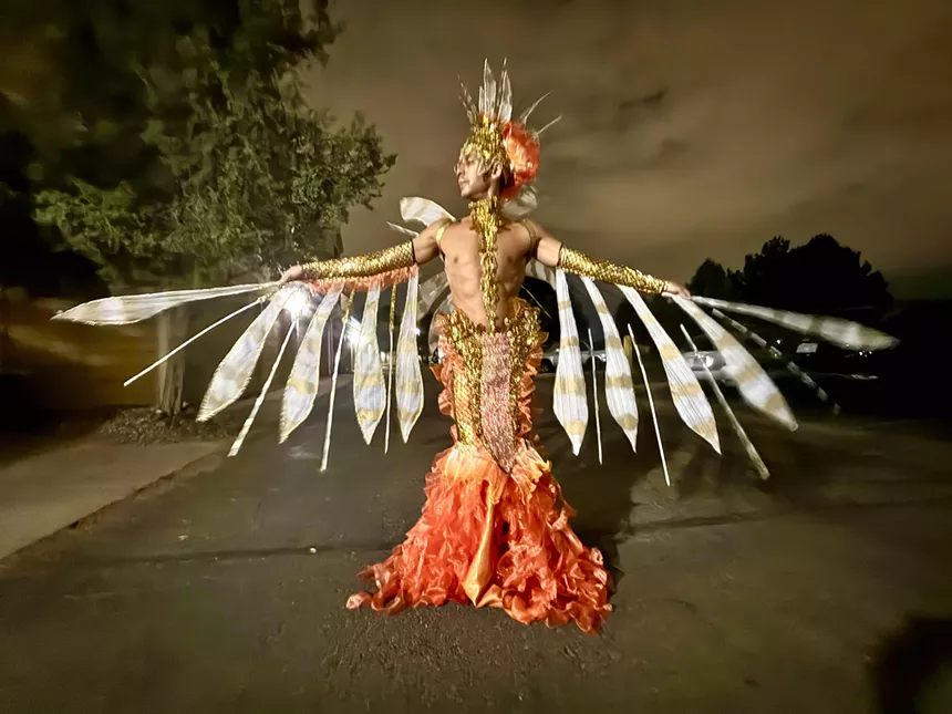 A person in an aquatic costume