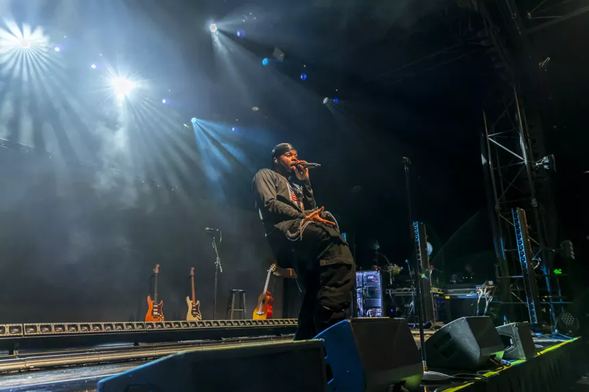 RAAHIIM on stage at the Fillmore Auditorium in Denver, Colorado, opening for Jessie Reyez.