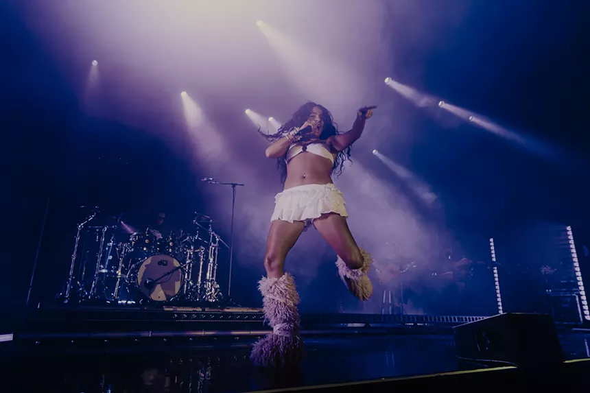 Jessie Reyez on stage at the Fillmore Auditorium in Denver, Colorado, for her Paid In Memories Tour.