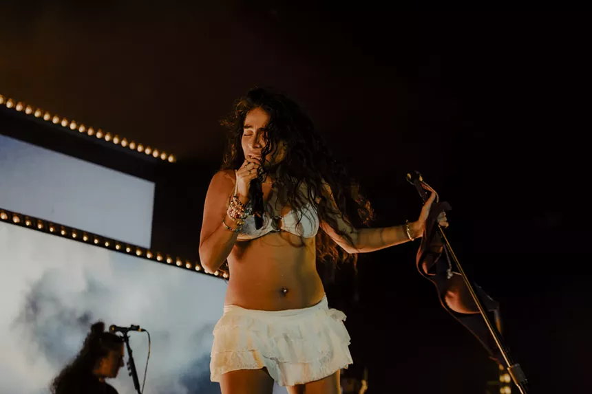 Jessie Reyez on stage at the Fillmore Auditorium in Denver, Colorado, for her Paid In Memories Tour.