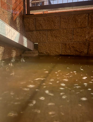 flooded patio